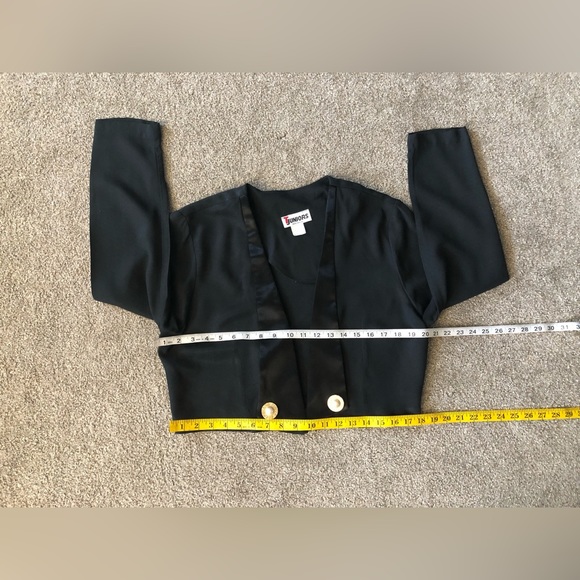 TJuniors cropped blazer bolero size 11/12 Vintage party evening pearls buttons - Picture 6 of 12